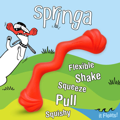 Springa Interactive Dog Toy, Lightweight Flexible Floatable Tug Toy