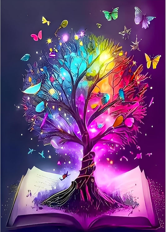 Tree of Life Diamond Painting Kits for Adults, Full Drill Butterfly Diamond Art Kits, DIY 5D Diamond Art Colorful Tree Diamond Dots Picture Gem Painting Arts for Home Decor 12X16 Inch
