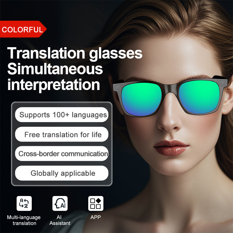 Smart Glasses with AI Translator BT Glasses Hands-Free Music & Calls Outdoor Sports Headphones Waterproof for Men & Woman-4