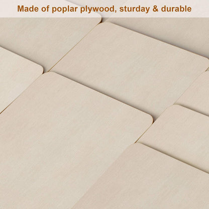 Fuyit Unfinished Wood Pieces, 50Pcs 6 X 6 Inch Blank Natural Wood Square Wooden Cutouts Board for DIY Crafts Painting, Scrabble Tiles, Coasters, Decoration