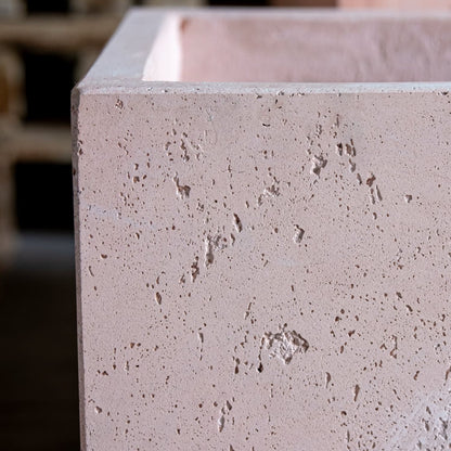 Cubrosa | Blushstone – 40cm Large Square Concrete Planter – 38L Cube Plant Pot-4