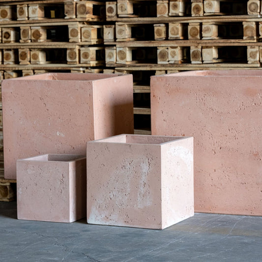 Cubrosa | Blushstone – 70cm Extra Large Concrete Cube Planter – 246L Square Plant Pot-0