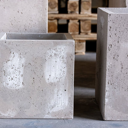 Cubrosa | Truffle – 40cm Large Concrete Cube Planter – 38L Square Plant Pot-4