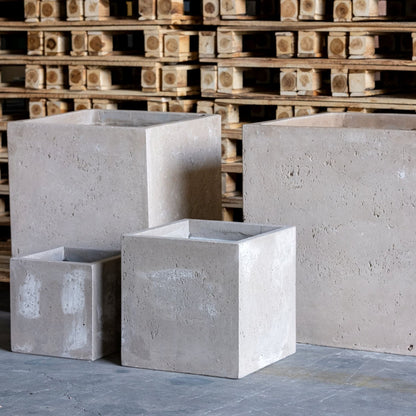 Cubrosa | Truffle – 40cm Large Concrete Cube Planter – 38L Square Plant Pot-2