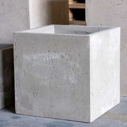 Cubrosa | Truffle – 40cm Large Concrete Cube Planter – 38L Square Plant Pot-0