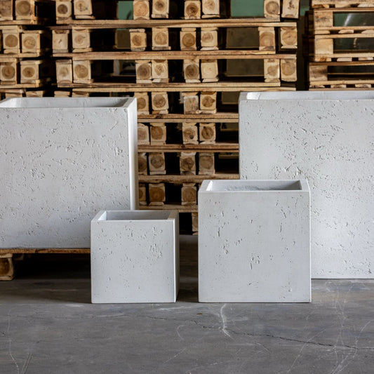 Cubrosa | White Mist – 85cm Extra Large Square Concrete Planter – 459L Block Plant Pot-0