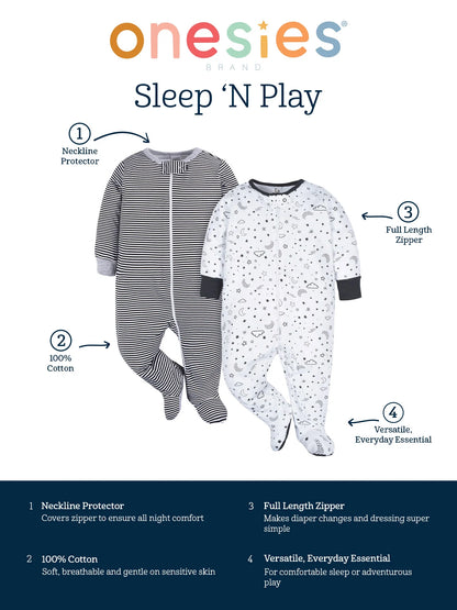 Brand Baby Neutral Sleep ´N Play, 2-Pack, Sizes Newborn - 6/9 Months