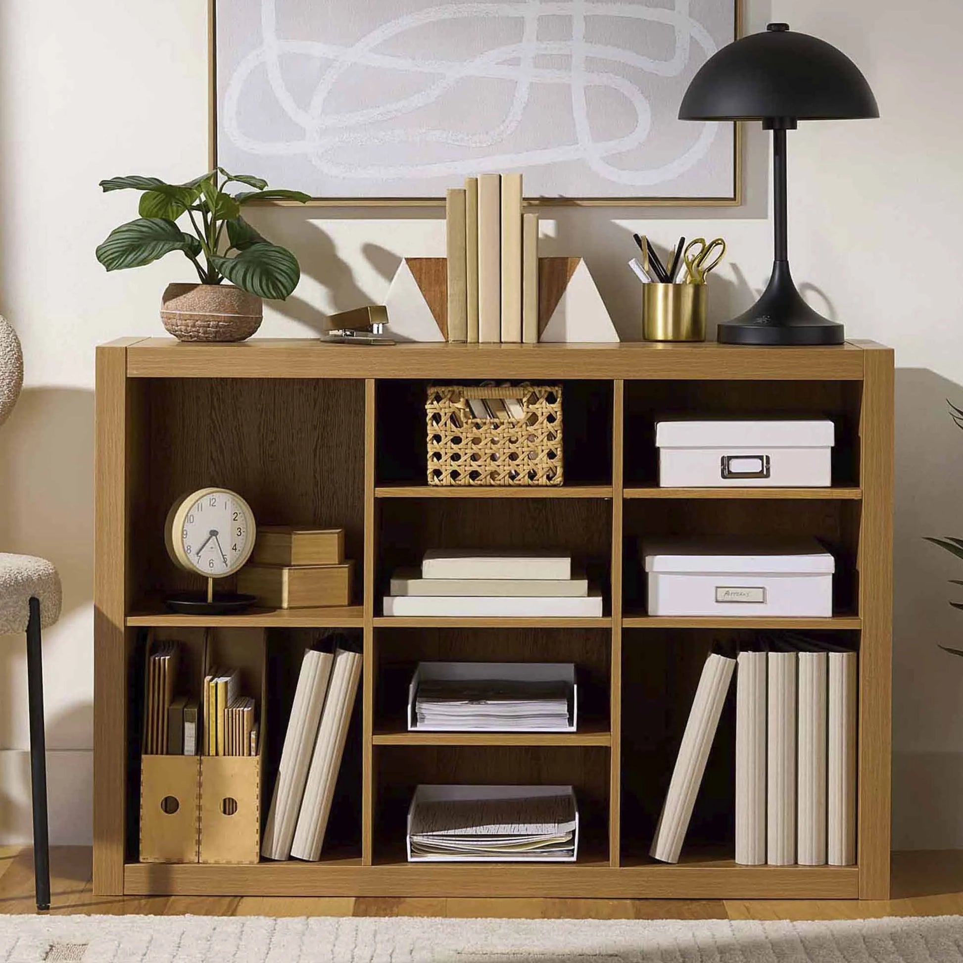 Springwood Adjustable Shelf Cube Organizer, Light Honey Finish