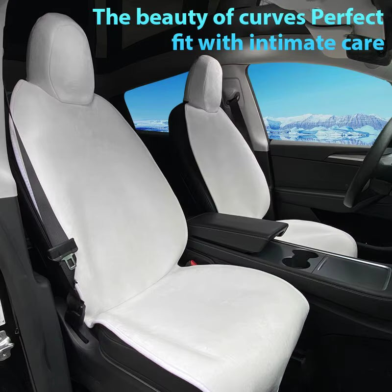 For Tesla Model 3 /Y High Quality Flannel Upholstered Seat Cover Snug Warm Cushion Car Modified Interior Decorate Accessories all good