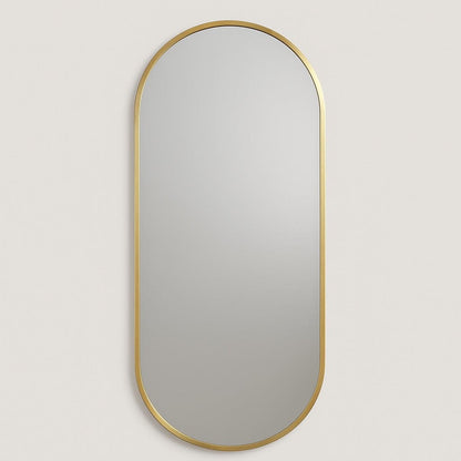 Emi - Full Length Gold Metal Runway Oval Mirror - 180cm x 80cm-1