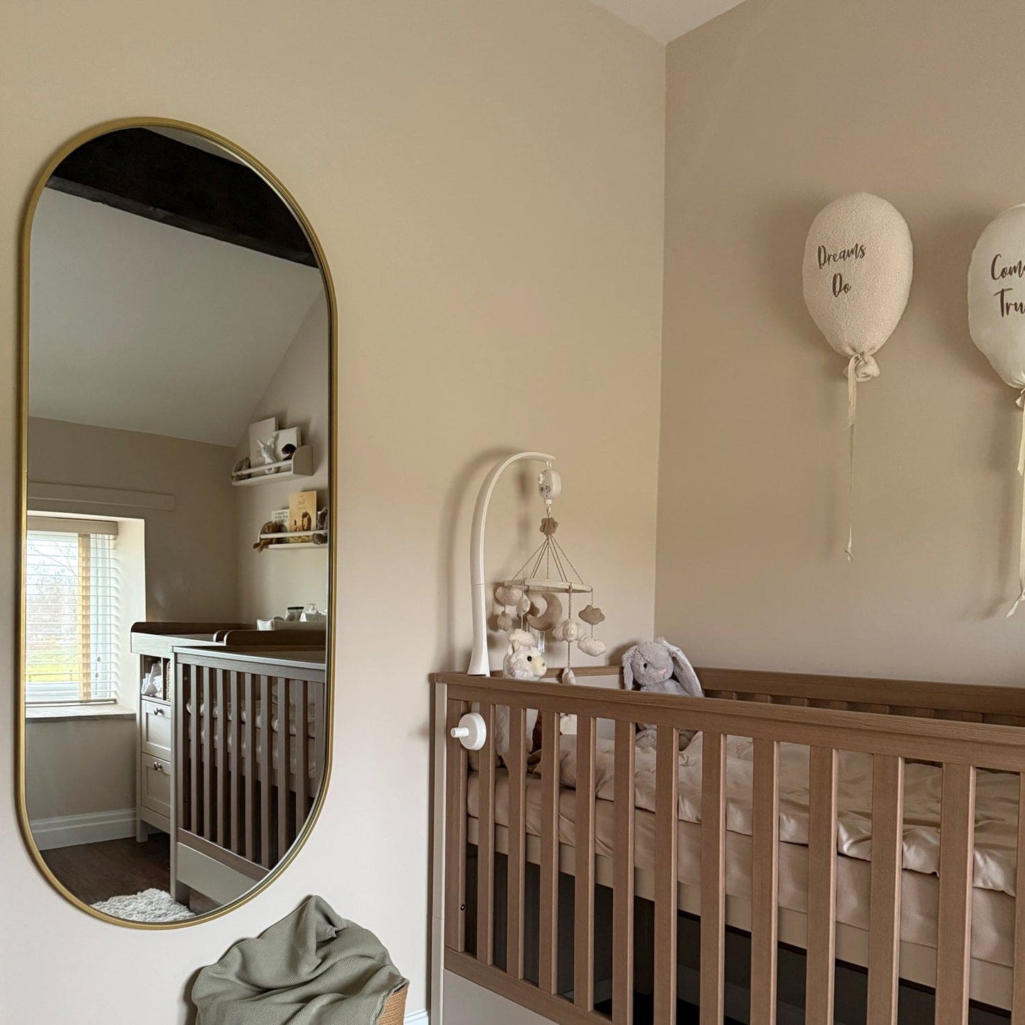 Emi - Gold Metal Runway Oval Mirror - 120cm x 40cm-1