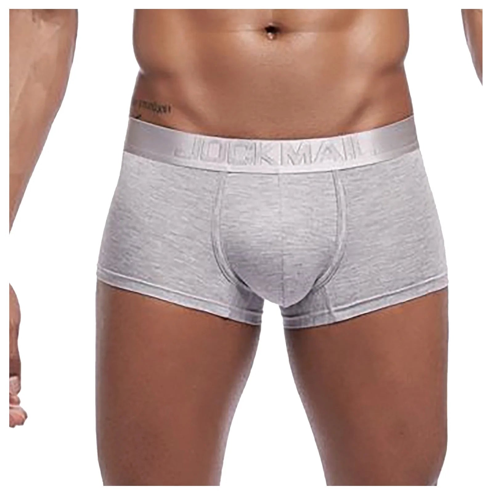 Mens  Boxer Briefs Short Leg Trunks Soft Waistband Pouch Trunks  for Men plus Size Breathable Panties Gray XL
