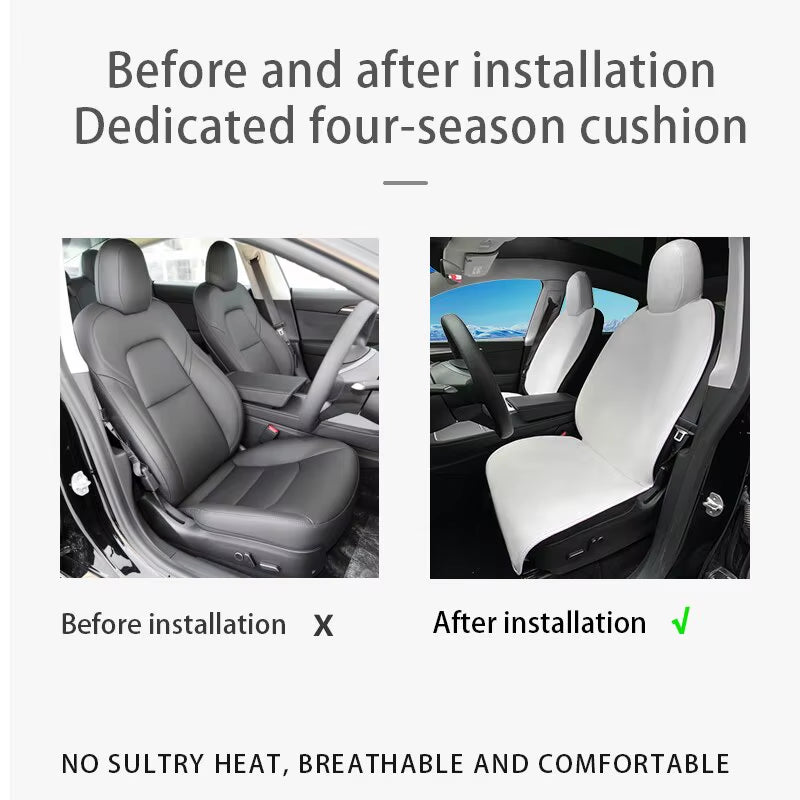 For Tesla Model 3 /Y High Quality Flannel Upholstered Seat Cover Snug Warm Cushion Car Modified Interior Decorate Accessories all good