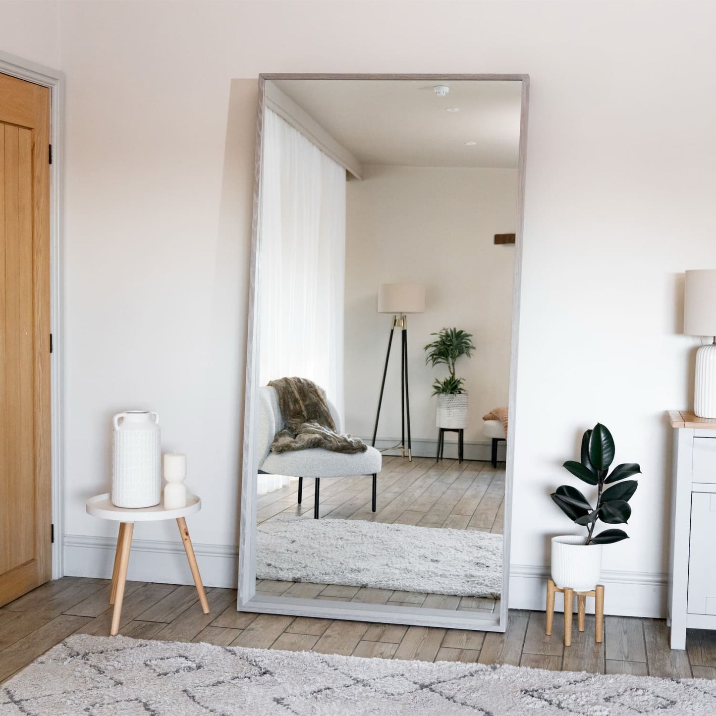 Hanaka - Full Length Grey Oak Rectangle Mirror - 200cm x 100cm-3