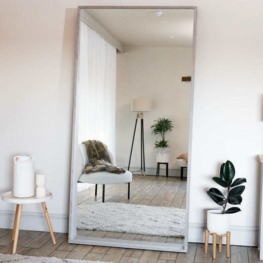 Hanaka - Full Length Grey Oak Rectangle Mirror - 200cm x 100cm-0