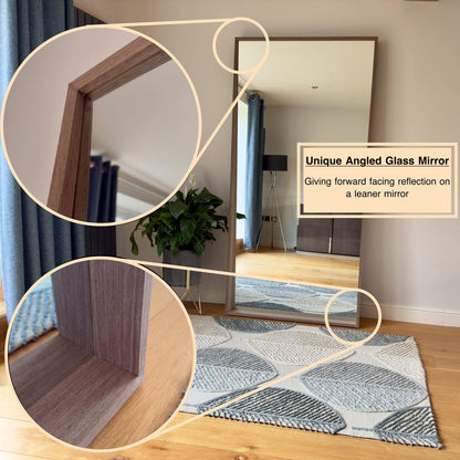 Hanaka - Full Length Natural Oak Rectangle Mirror - 200cm x 100cm-2