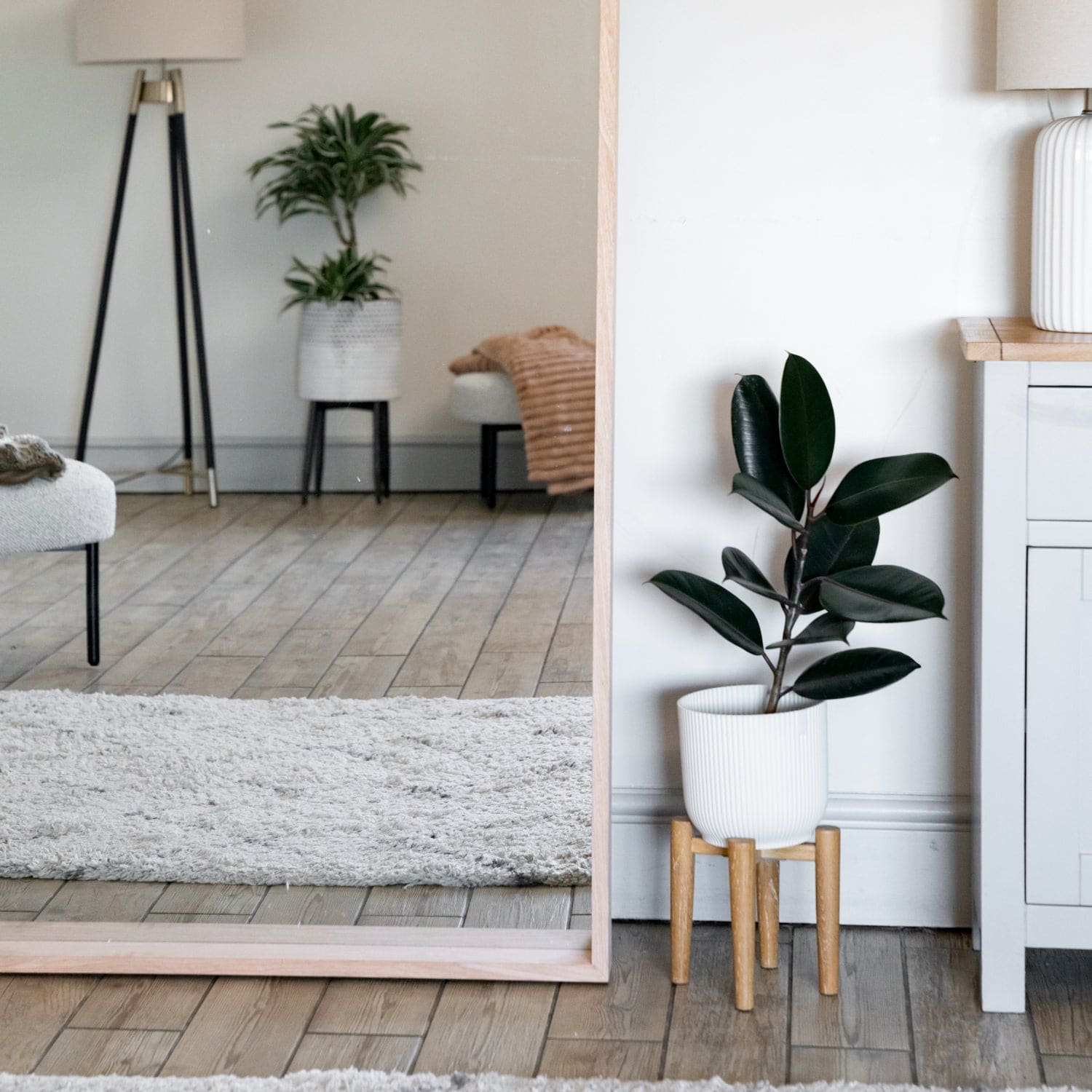 Hanaka - Full Length Natural Oak Rectangle Mirror - 200cm x 100cm-4