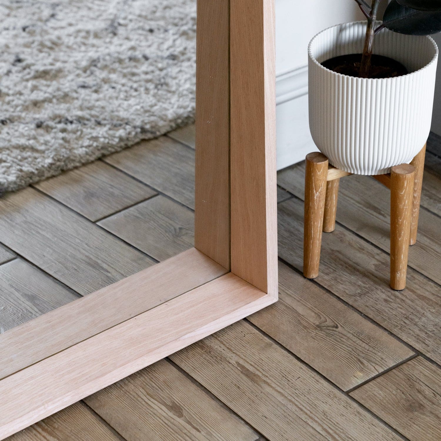 Hanaka - Full Length Natural Oak Rectangle Mirror - 200cm x 100cm-1