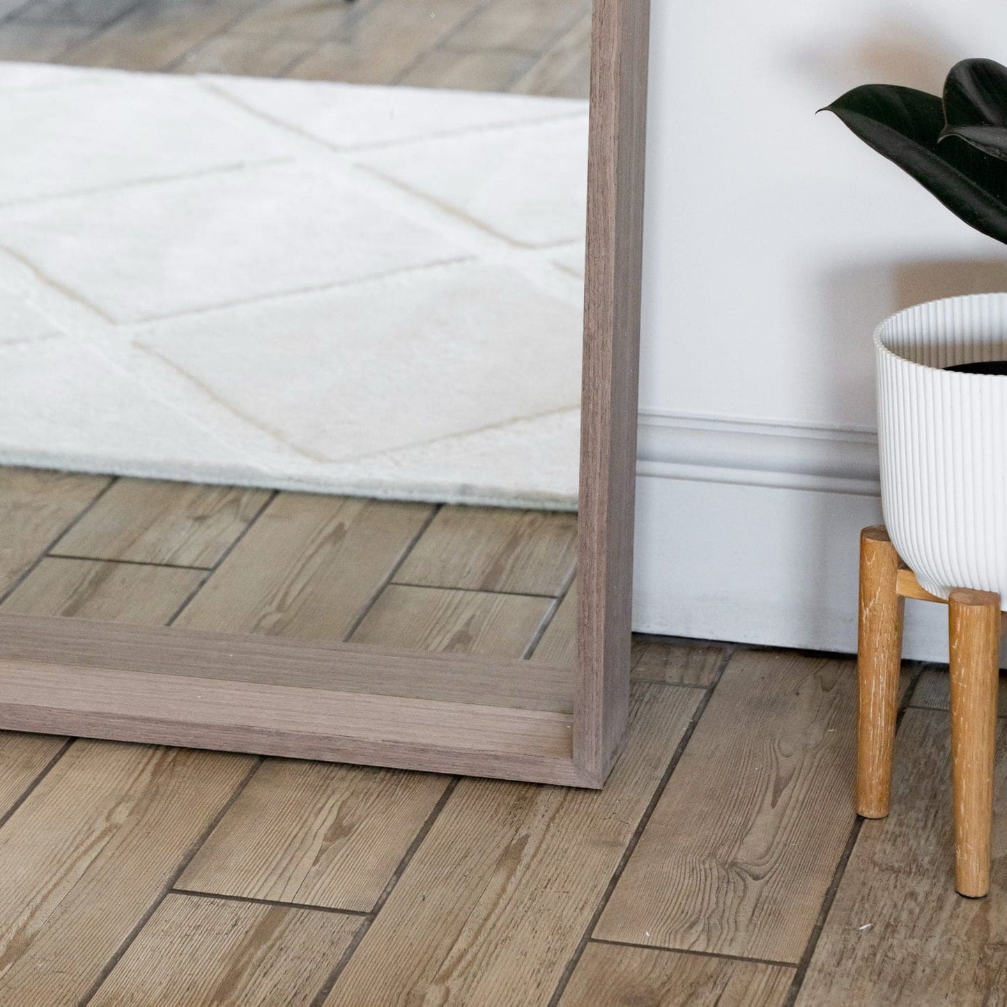 Hanaka - Full Length Walnut Wood Rectangle Mirror - 200cm x 100cm-4