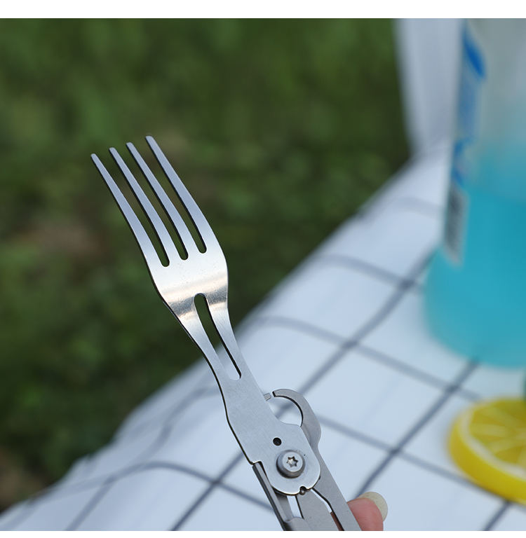 Outdoor Camping Spoon Fork Knife Utensils Multi Functional Spork Spoon Knife Forks-4