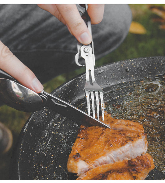 Outdoor Camping Spoon Fork Knife Utensils Multi Functional Spork Spoon Knife Forks-0