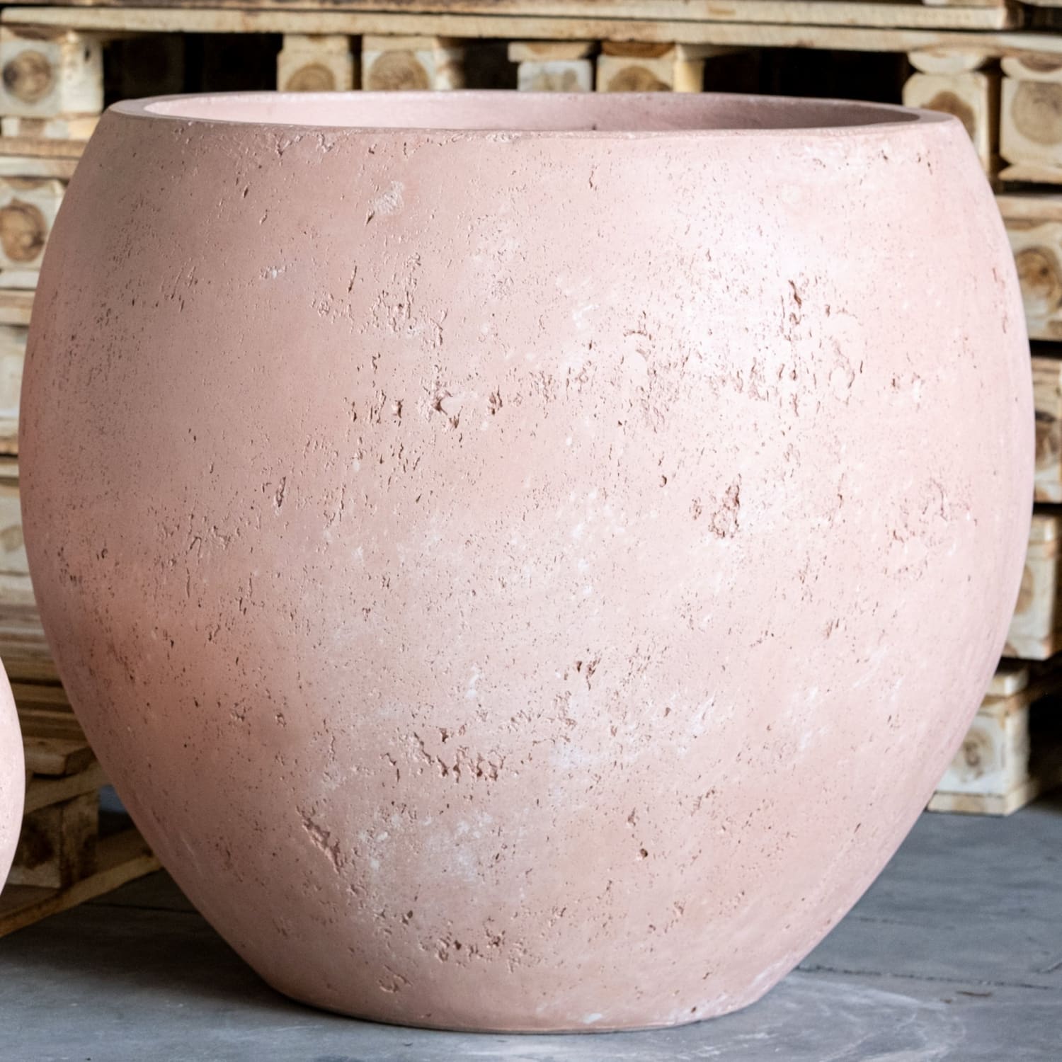 Orbello | Blushstone – 55cm Extra Large Concrete Sphere Planter – 82L Round Plant Pot-3