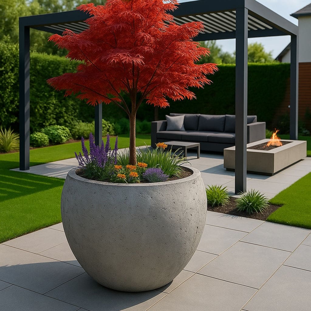 Orbello | Onyx Dusk – 110cm XXL Concrete Sphere Planter – 686L Round Plant Pot-3