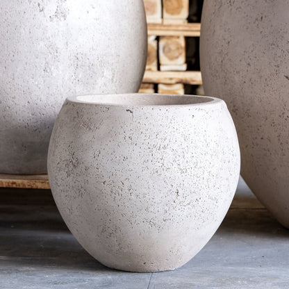 Orbello | Truffle – 70cm Extra Large Concrete Sphere Planter – 207L Round Plant Pot-2