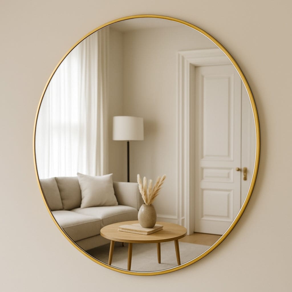 Rei - Extra Large Round Gold Metal Circle Mirror - 150cm x 150cm-0