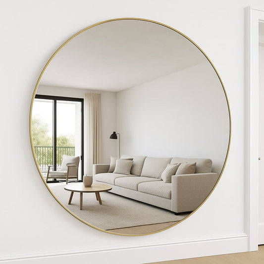 Rei - XXL Round Gold Metal Circle Mirror - 180cm x 180cm-0
