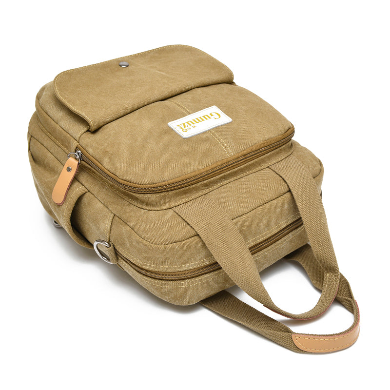 Leisure Canvas Shoulder Bag Wearproof Multi-functional Backpack-2