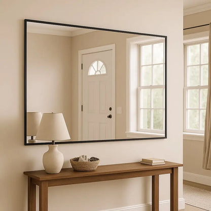 Takara - Black Metal Rectangle Mirror - 120cm x 95cm-3