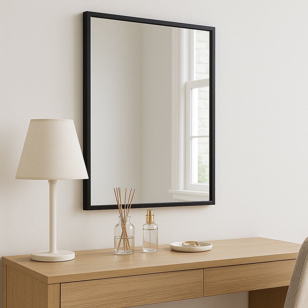 Takara - Black Metal Rectangle Mirror - 70cm x 50cm-1