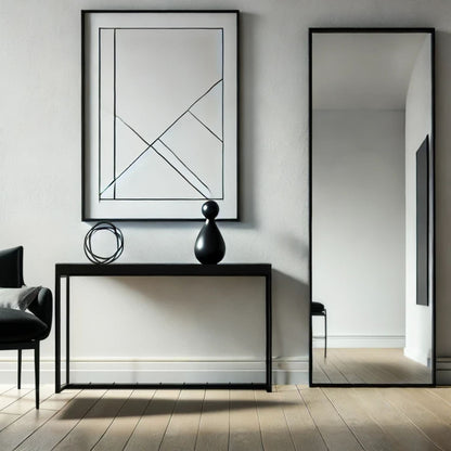 Takara - Full Length Black Metal Rectangle Mirror - 160cm x 60cm-0