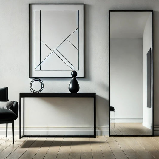 Takara - Full Length Black Metal Rectangle Mirror - 160cm x 60cm-0