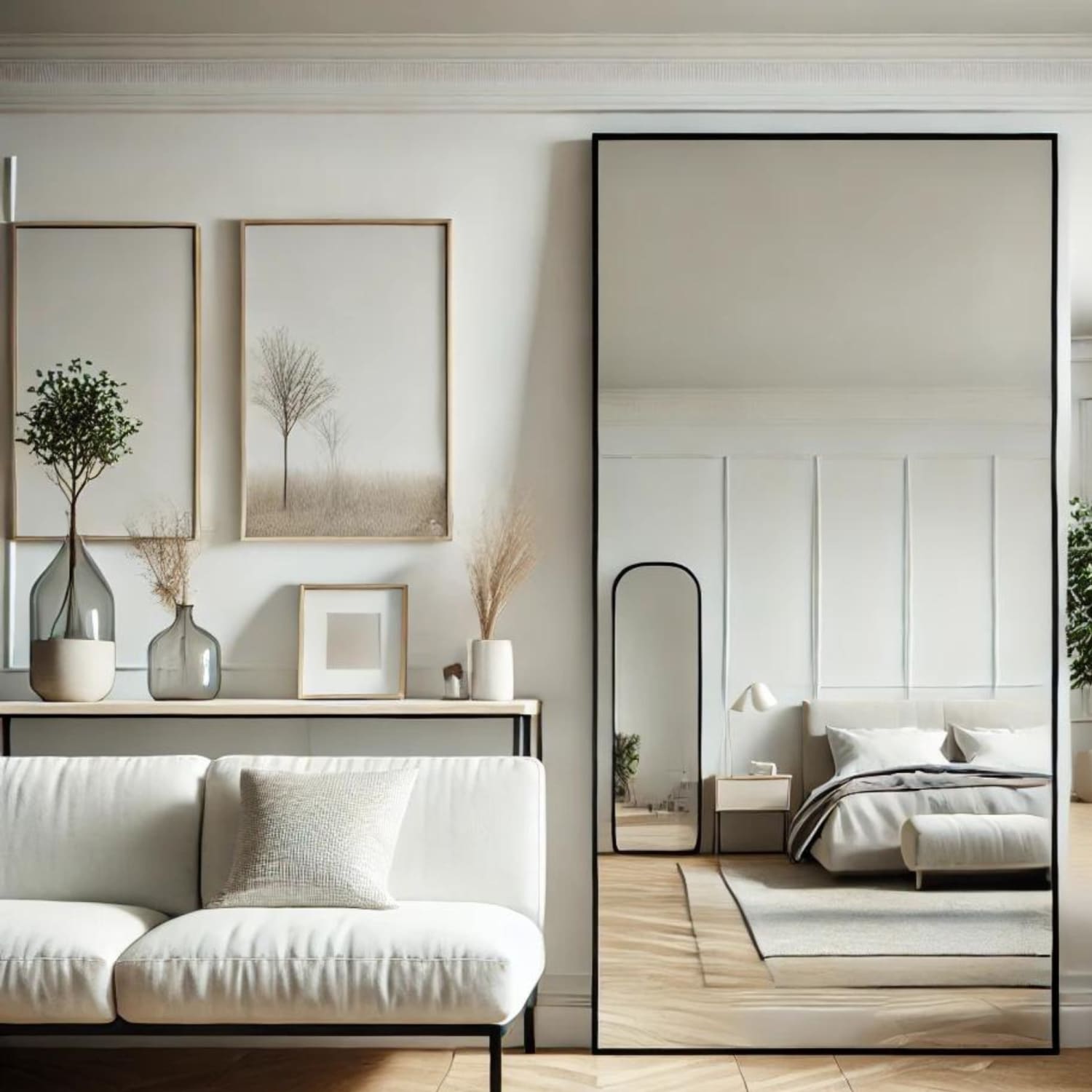 Takara - Full Length Leaner Black Metal Rectangle Mirror - 180cm x 90cm-3