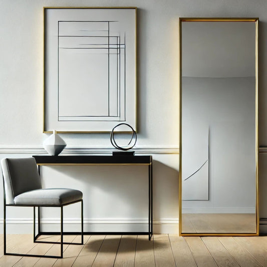 Takara- Full Length Leaner Gold Metal Rectangle Mirror - 160cm x 60cm-0