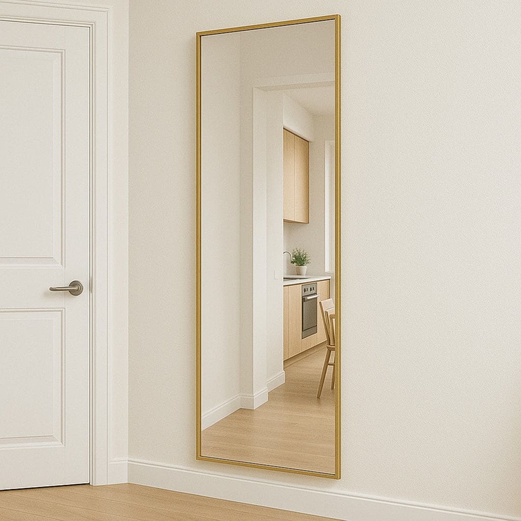 Takara - Full Length Leaner Gold Metal Rectangle Mirror - 180cm x 60cm-1