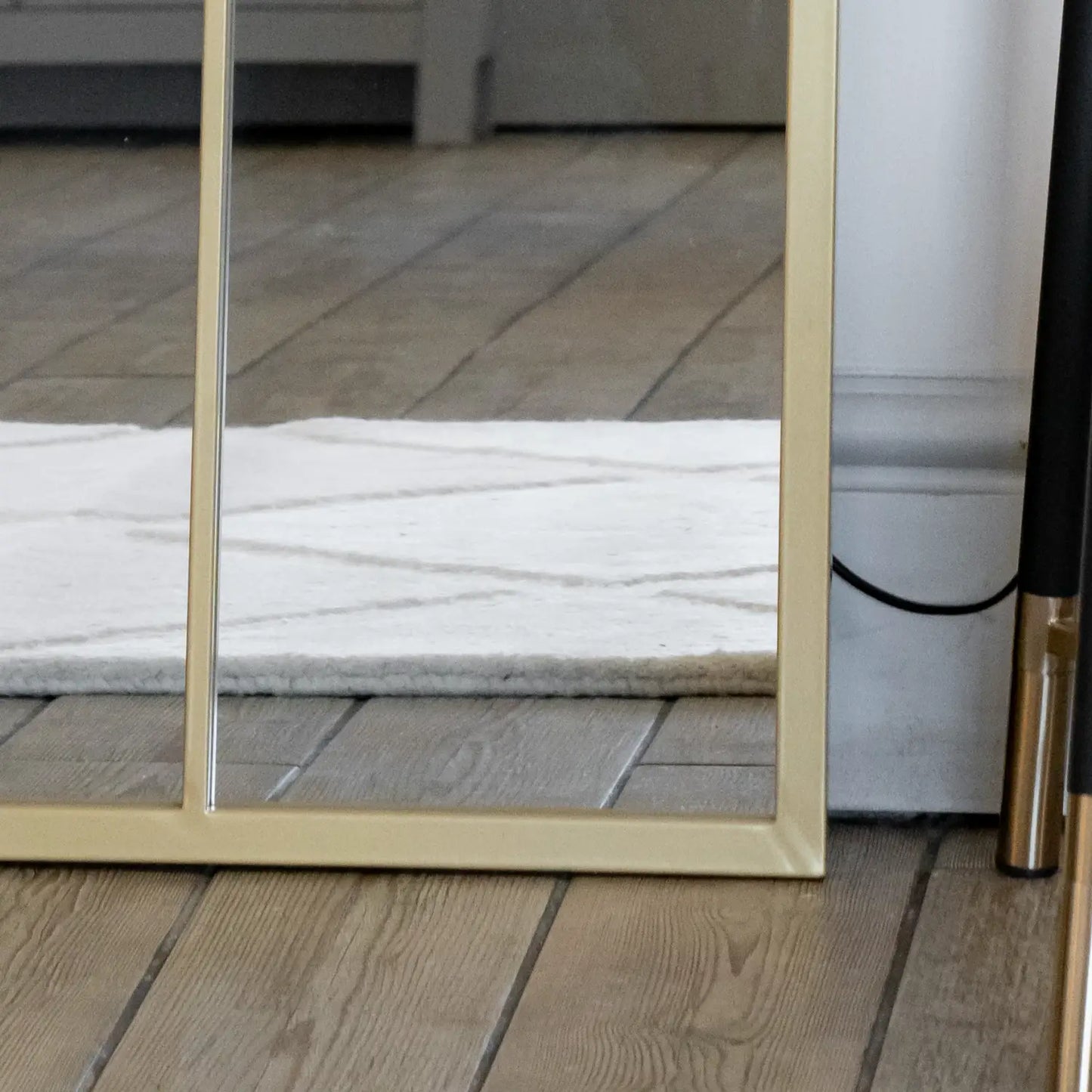 Tomi - Full Length Gold Metal Arched Lattice Window Mirror - 200cm x 120cm-1