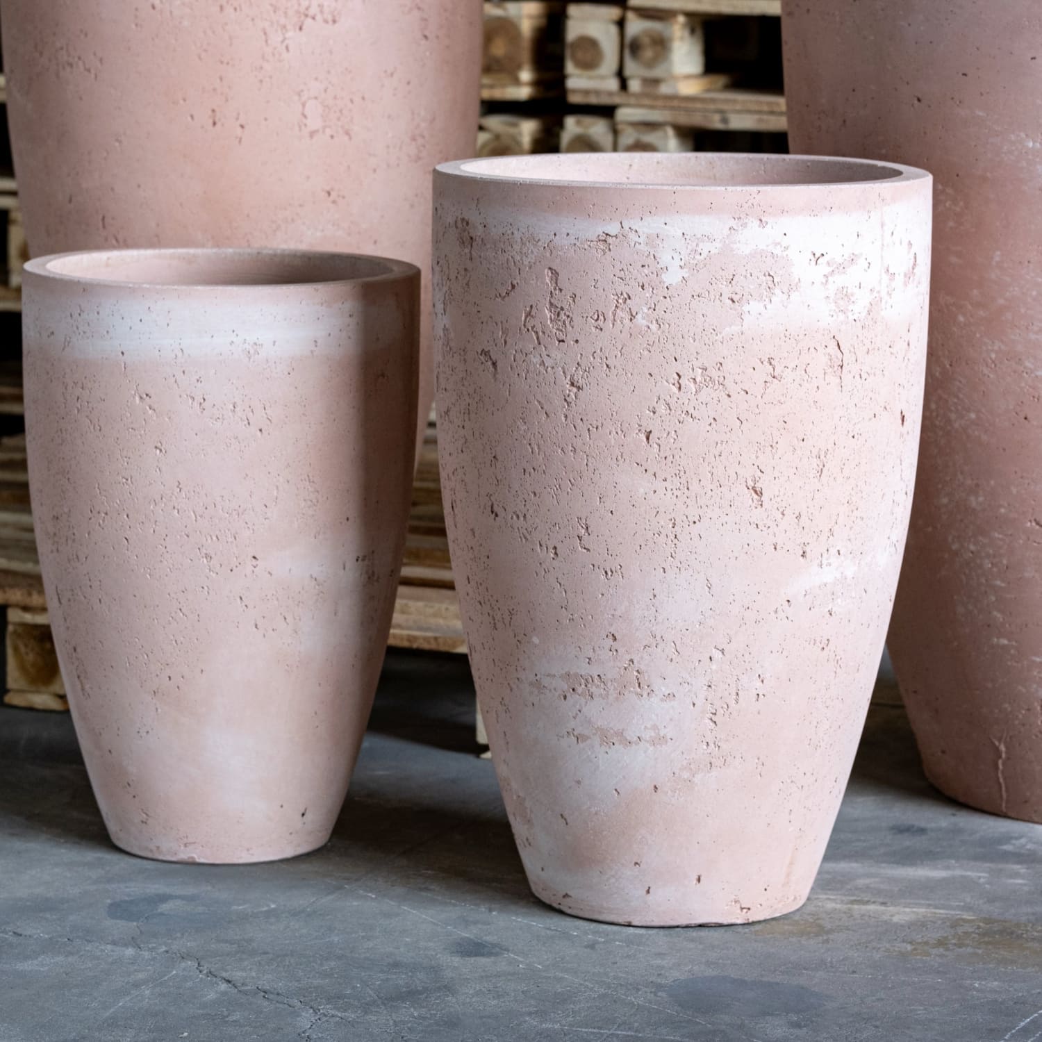 Vessara | Blushstone – 68cm Extra Large Concrete Vase Planter – 61L Tall Plant Pot-2
