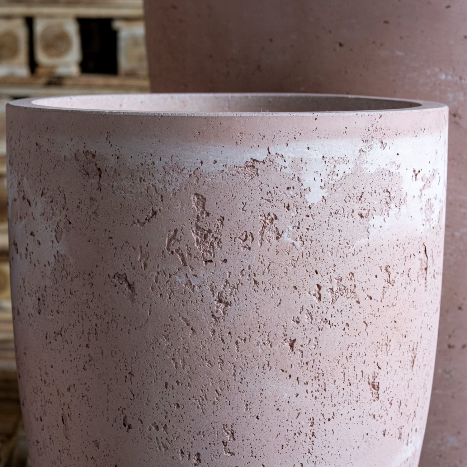 Vessara | Blushstone – 68cm Extra Large Concrete Vase Planter – 61L Tall Plant Pot-3