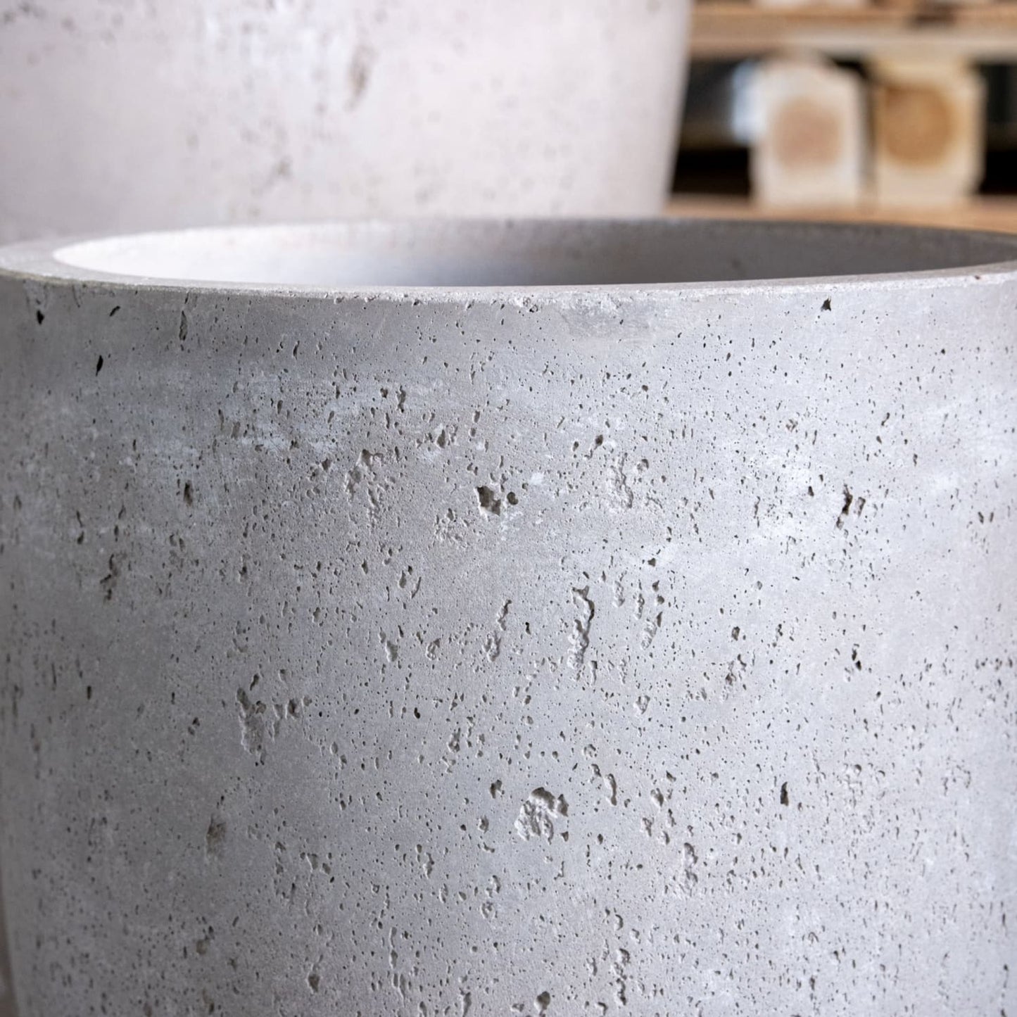 Vessara | Truffle – 68cm Extra Large Tall Concrete Planter – 61L Round Plant Pot-3
