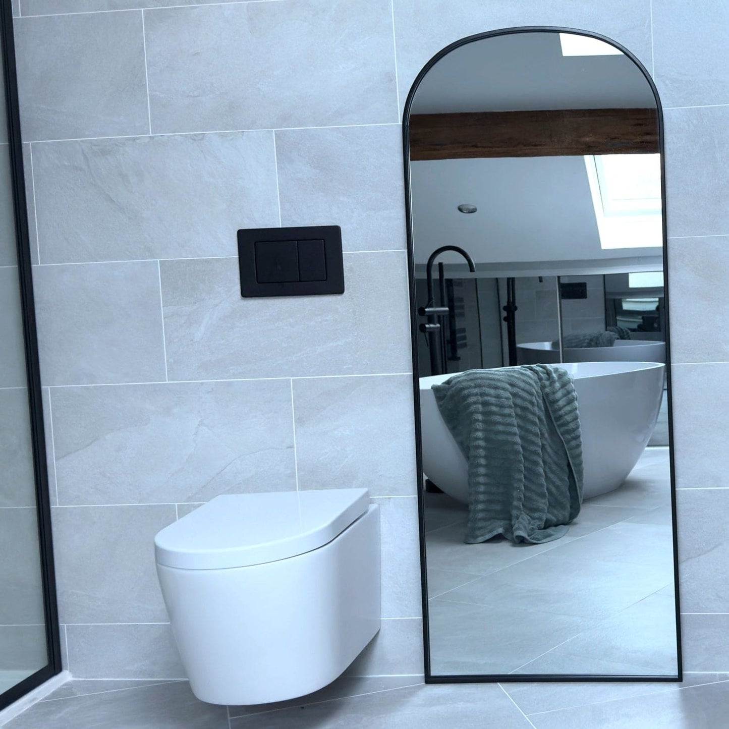 Yoko - Black Metal Gentle Arch Mirror - 160cm x 60cm-1