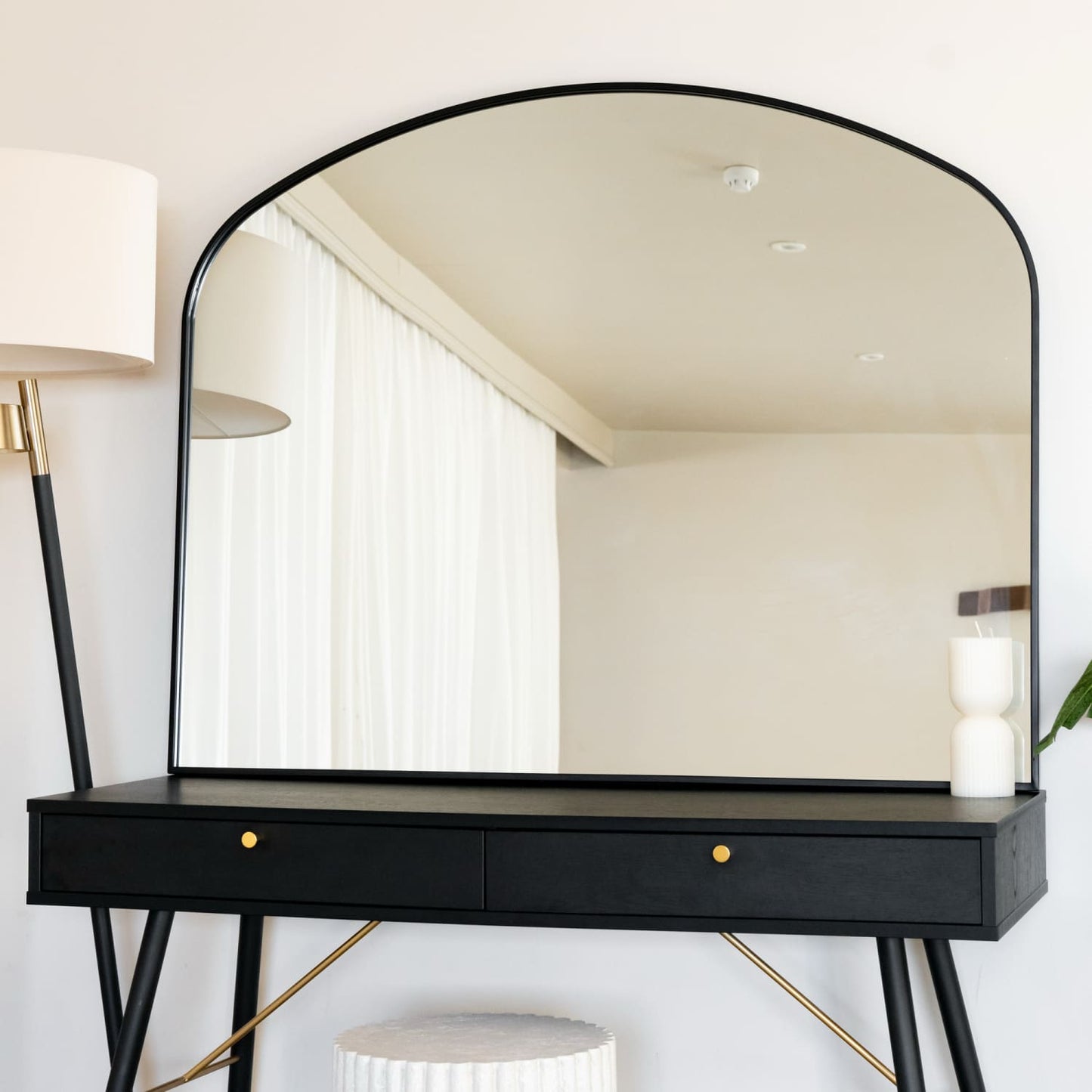 Yoko - Black Metal Gentle Arch Mirror - 95cm x 120cm-0
