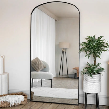 Yoko - Full Length Black Metal Gentle Arch Mirror - 180cm x 90cm-0