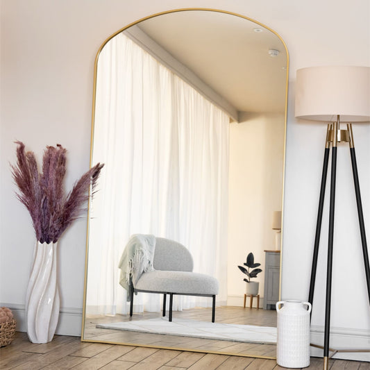 Yoko - Full Length Gold Metal Gentle Arch Mirror - 180cm x 90cm.-0